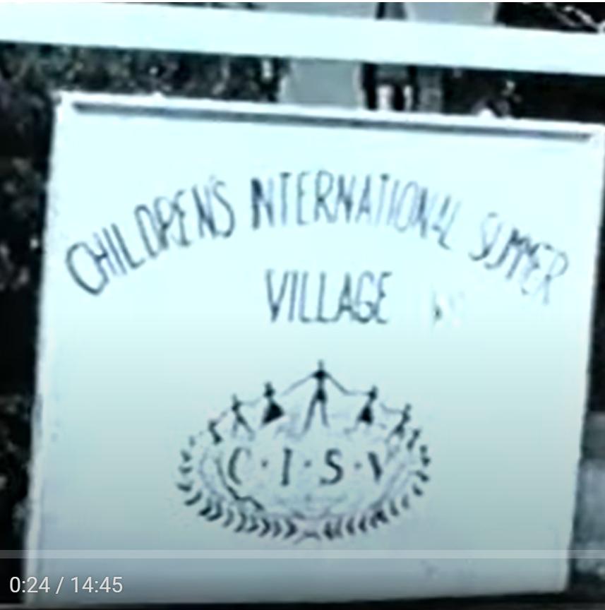 This was the sign for the fist CISV village as shown in a short documentary made about the camp in 1951