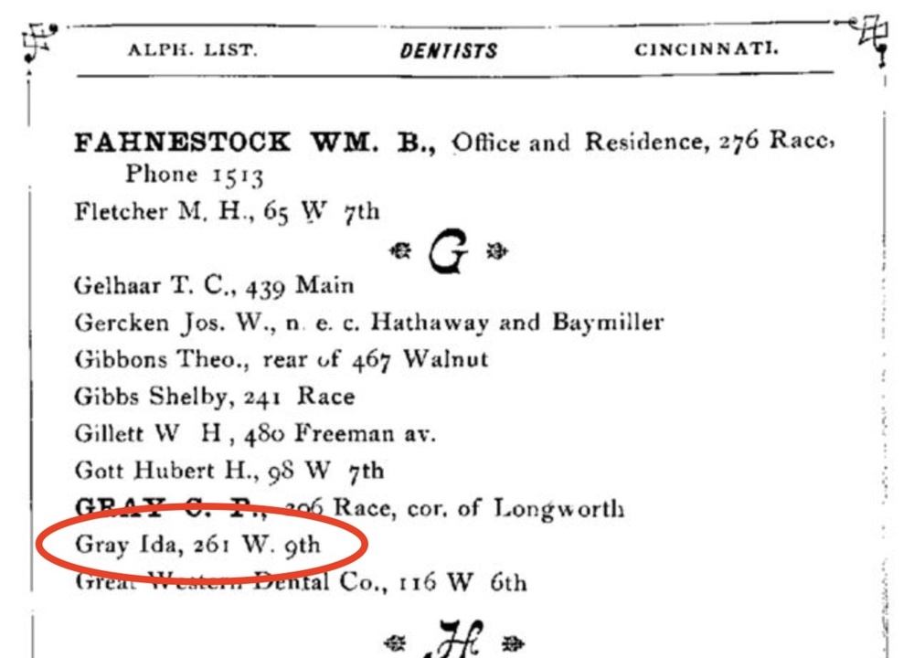 Directory entry for Ida Rollins, 1895