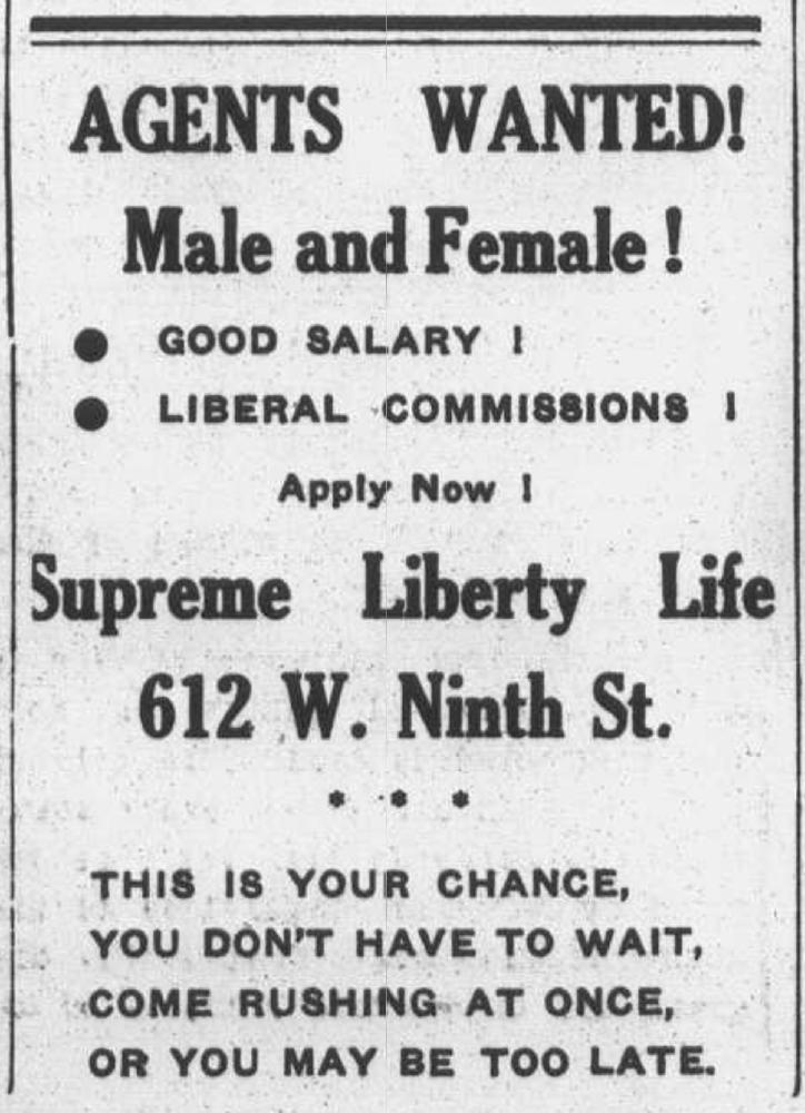 A 1943 Advertisement for the Supreme Liberty Life Insurance Company