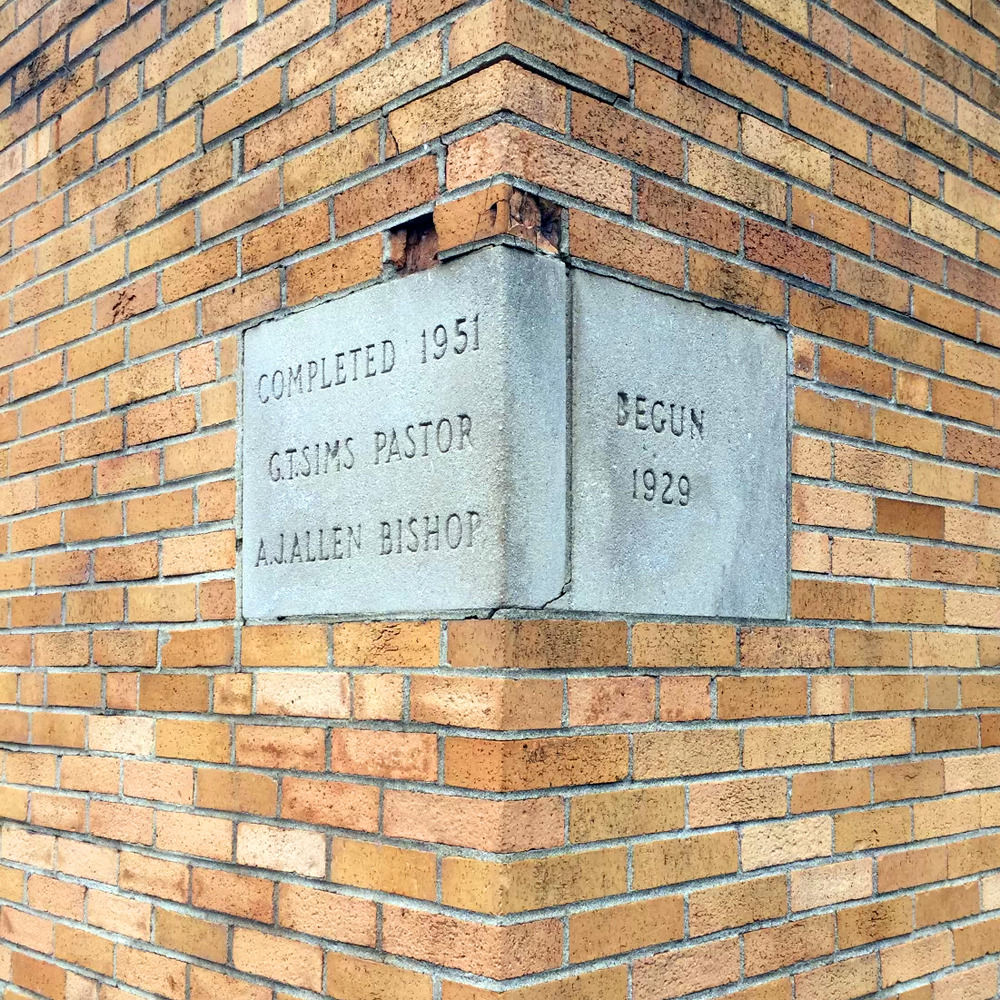 Brown Chapel African Methodist Episcopal Church cornerstone