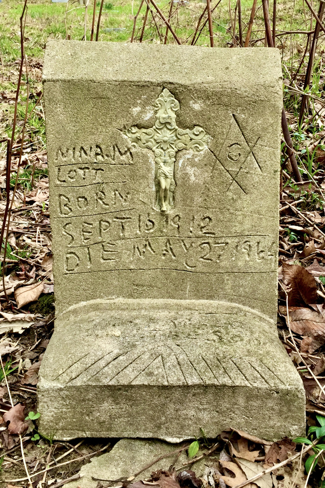 Nina M. Lott, one of many folk-art grave markers at Hillcrest Cemetery