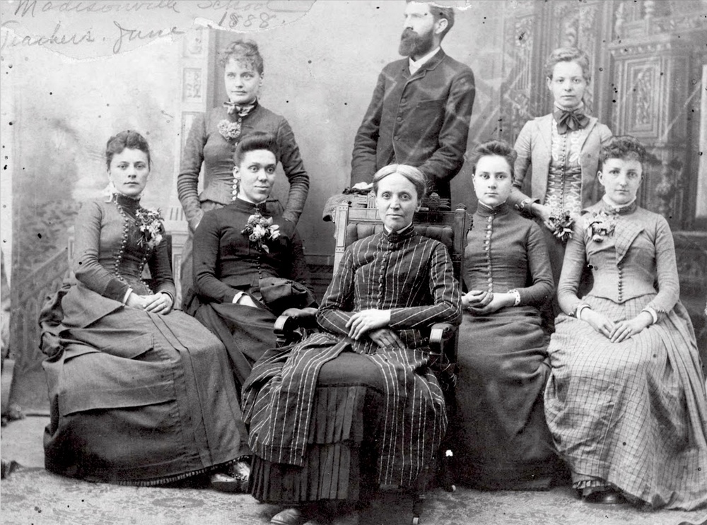 Madisonville teachers in 1888, Jennie Moore Bryan seated second from left