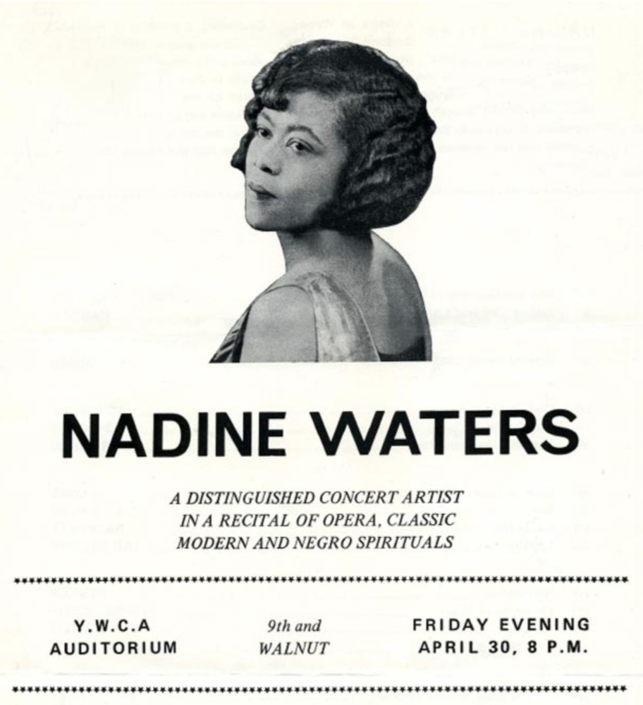 Nadine Waters, Recital, YWCA Auditorium, April 30, 1971