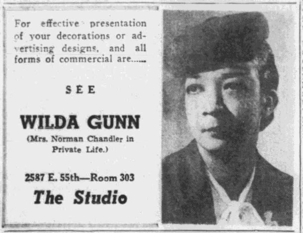 1944 Advertisement for Wilda Gunn's Studio
