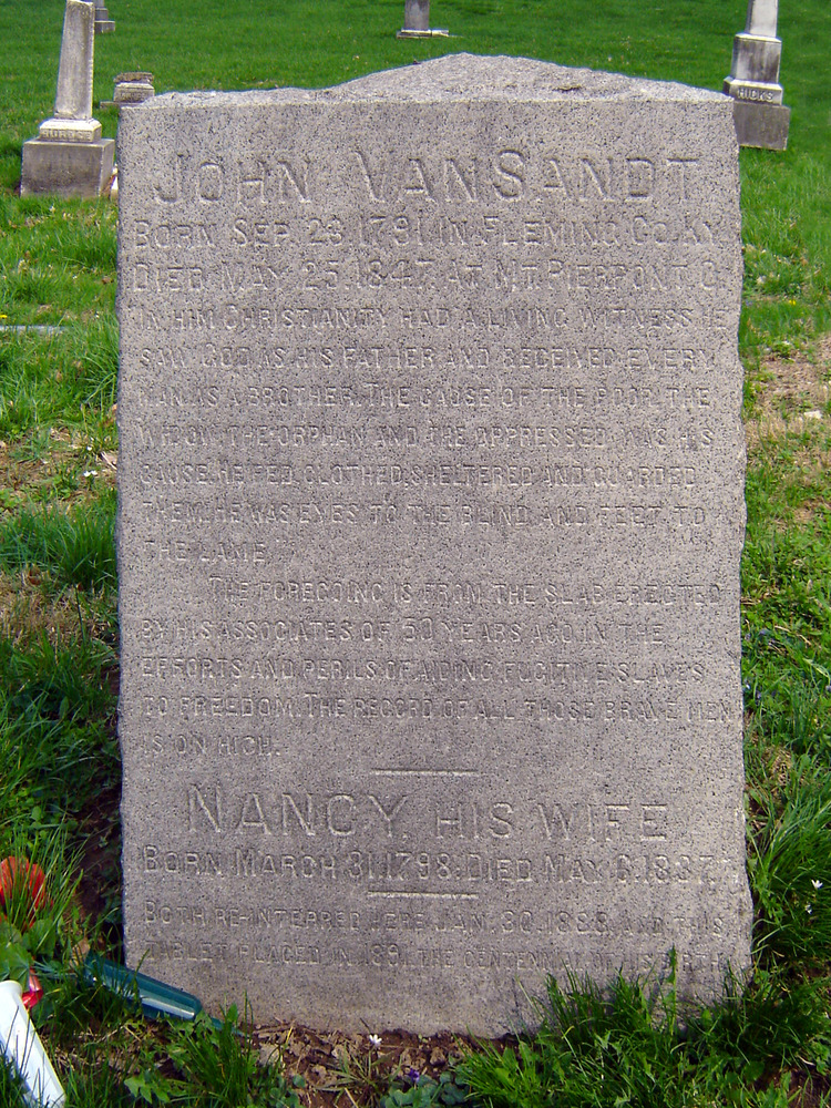 tombstone of John Van Zandt ("John Van Sandt")