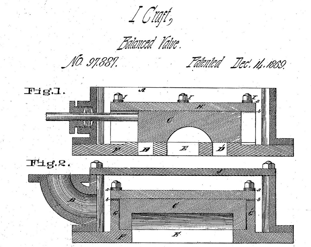 Patent image by Isaac Craft, 1869