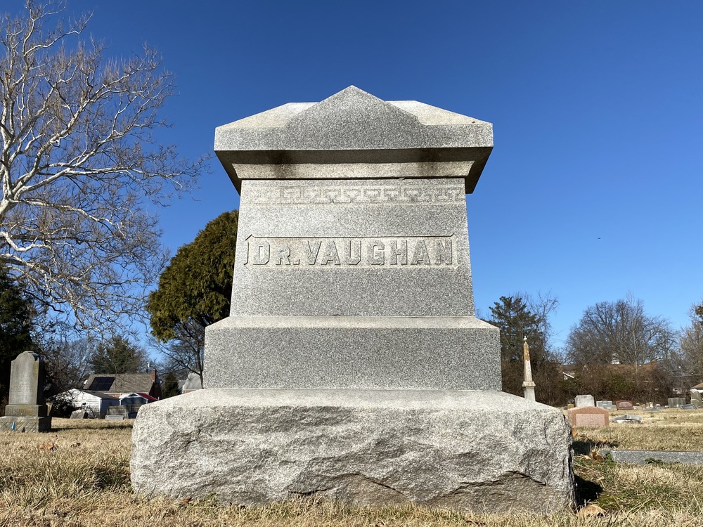 Grave monument of Dr. Norval C. Vaughan, Union Baptist Cemetery