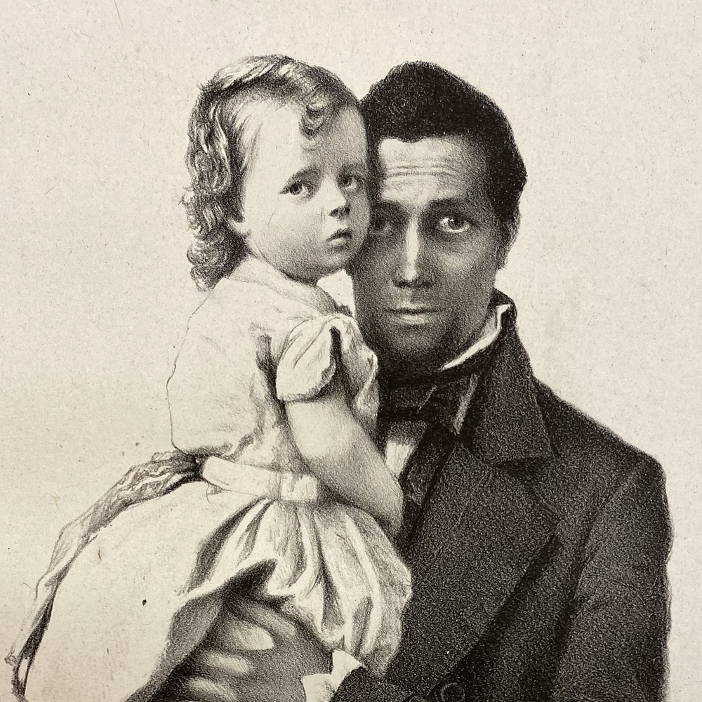 Harvey Young with a child