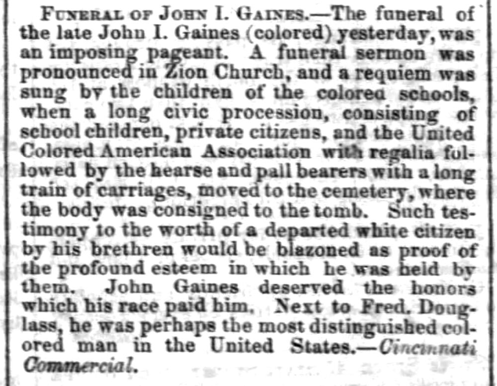Funeral of John I. Gaines
